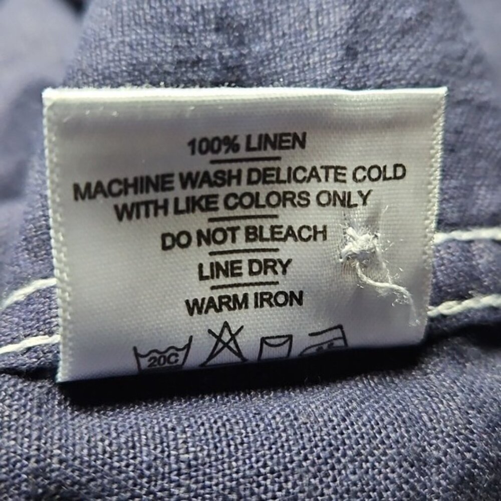 American Giant 100% Linen Button Up Casual Short Sleeve Collared Shirt XL New - Picture 5 of 5